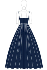 Herzausschnitt Marineblaues Spaghettiträger Langes Satin Ballkleid mit unsichtbaren Seitentaschen